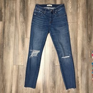 25 MADEWELL Distressed 9” High Rise Skinny NWOT